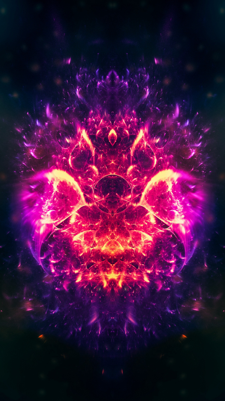 Обои фрактальное искусство, пурпур, розовый, арт, Фиолетовый в разрешении 750x1334