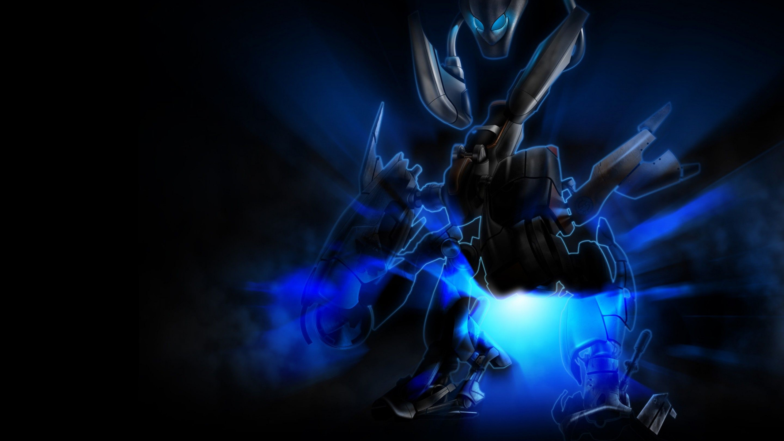 Обои dell, Alienware, синий, электрик, фрактальное искусство в разрешении 2560x1440