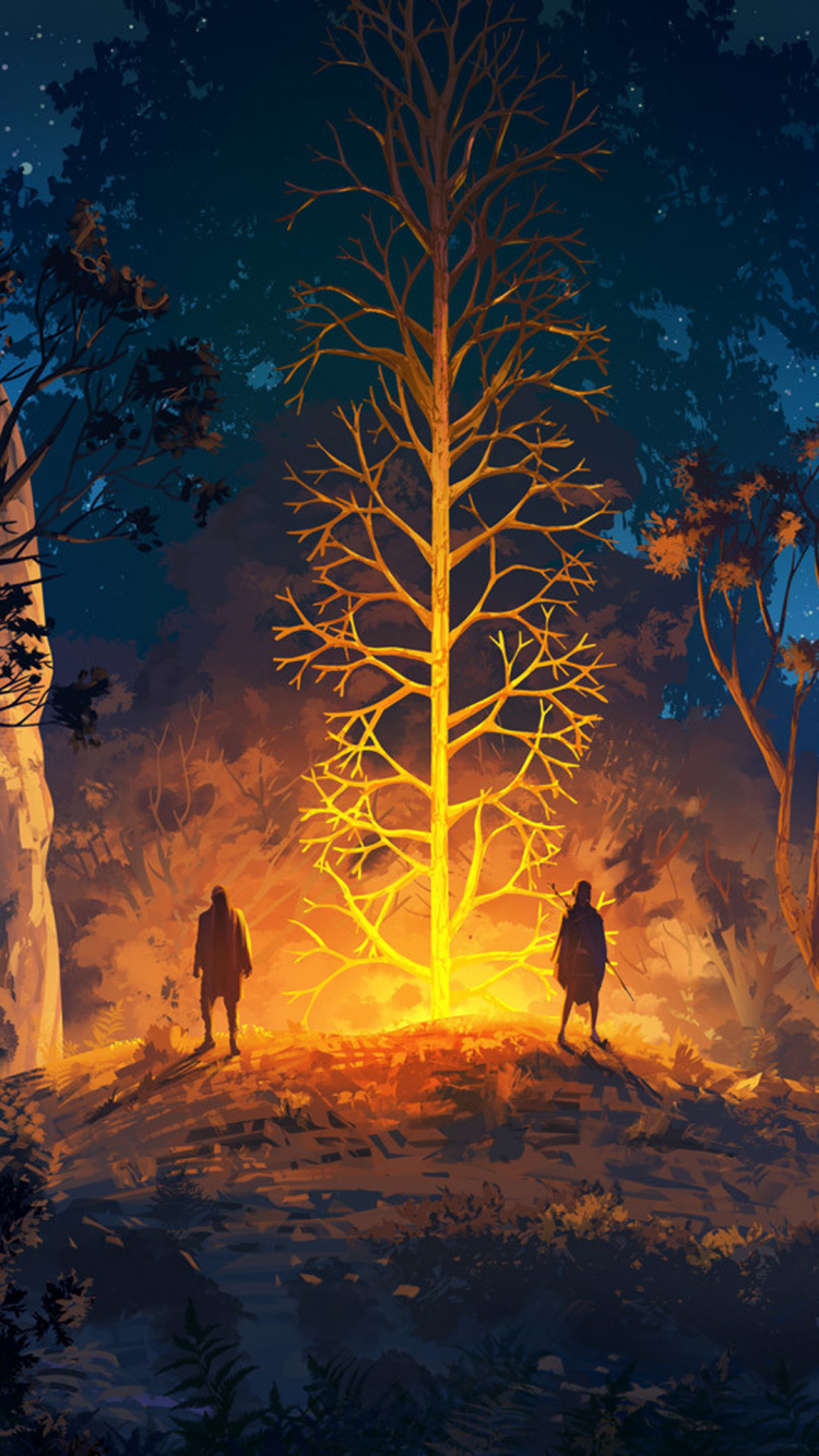 Обои лес, ветвь, тепло, Люди в природе, древесные растения в разрешении 750x1334