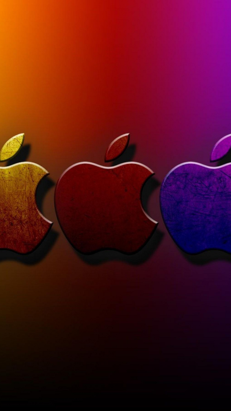 Обои apple, красный цвет, зеленый, текст, сердце в разрешении 750x1334