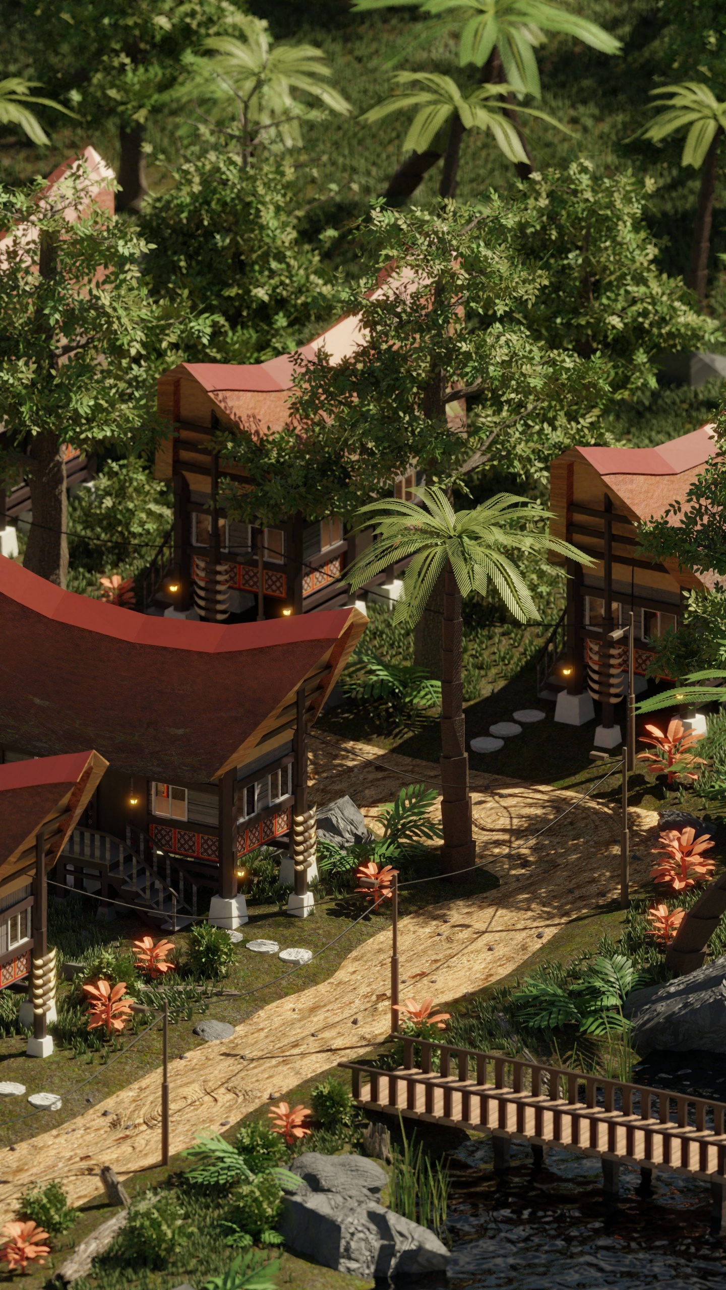 Обои прибежище, Индонезия, дизайн, графика, растение в разрешении 1440x2560