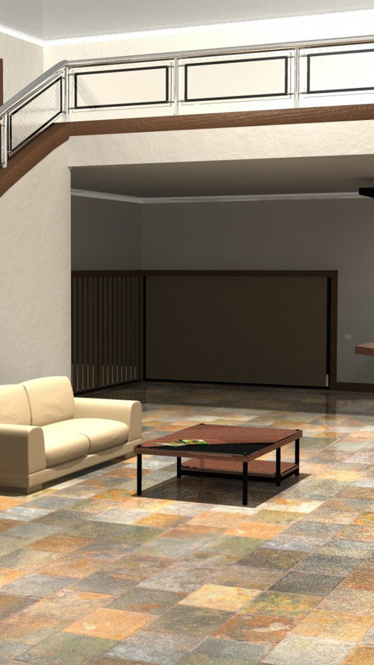 Обои дизайн, этаж, дизайн интерьера, гостиная комната, пол в разрешении 750x1334