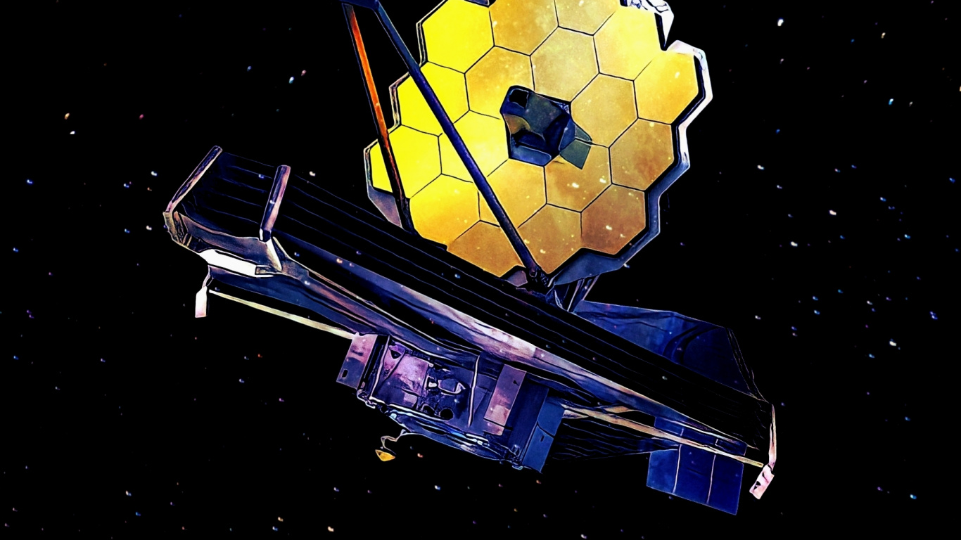 Обои Джеймс Уэбб, Космический Телескоп Джеймса Вебба, телескоп, космический телескоп, звезда в разрешении 1366x768