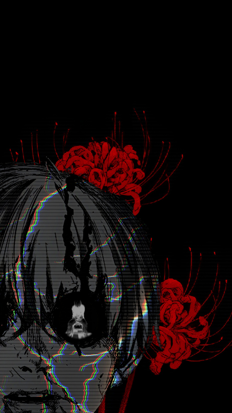 Обои темнота, черный, арт, живопись, узор в разрешении 750x1334