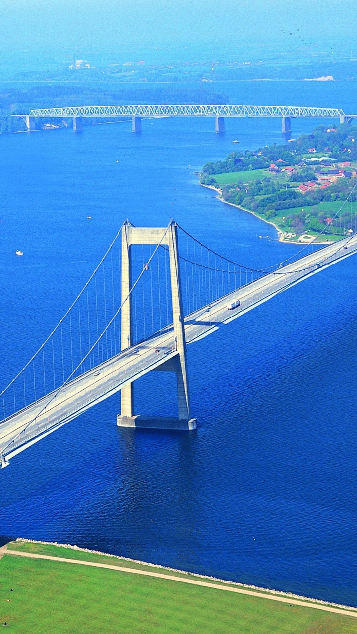 Обои Нового Моста Через Малый Бельт, Миддельфарт, мост, вантовый мост, extradosed мост в разрешении 720x1280