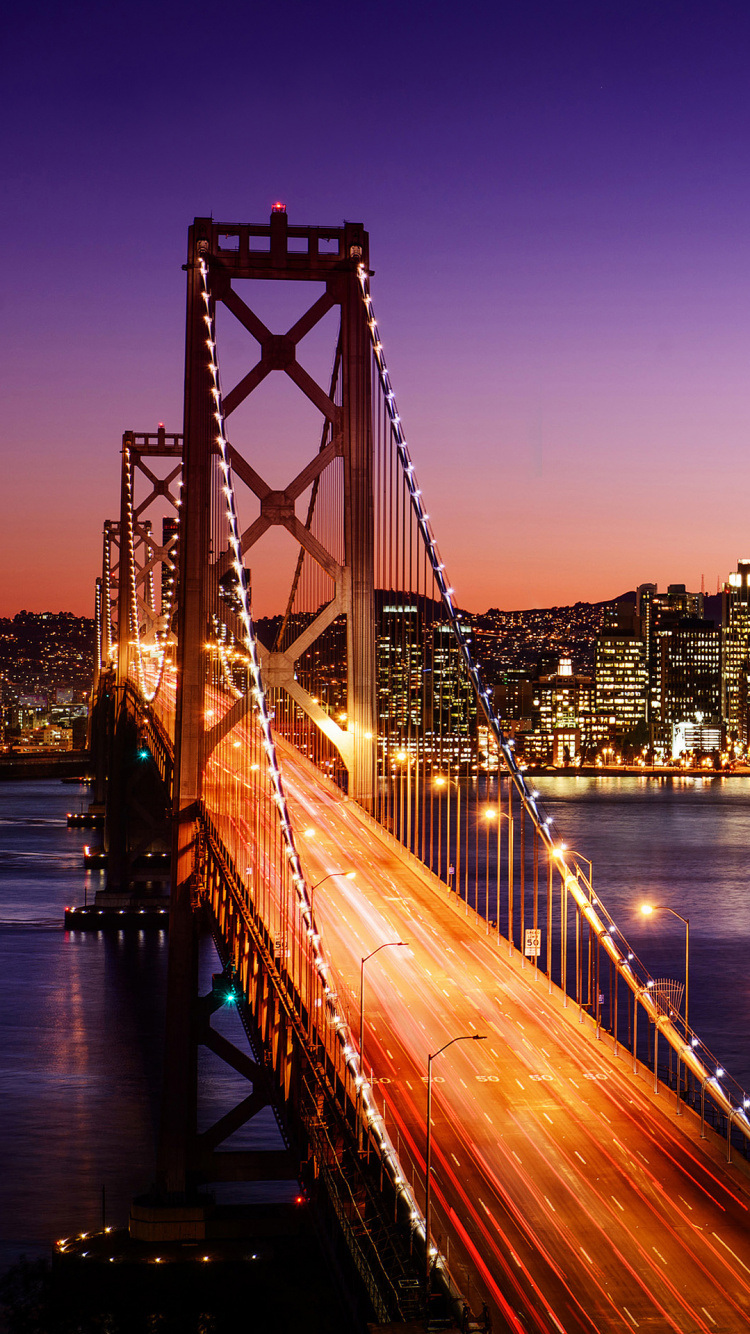 Обои Сан-Франциско-Окленд Бэй-Бридж, мост Golden Gate, СанФранциско, Тропа залива Сан-Франциско, мост в разрешении 750x1334