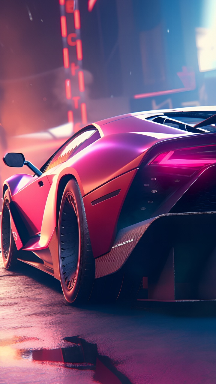 Обои Ламборджини, легковые автомобили, колесо, шина, автомобильное освещение в разрешении 720x1280