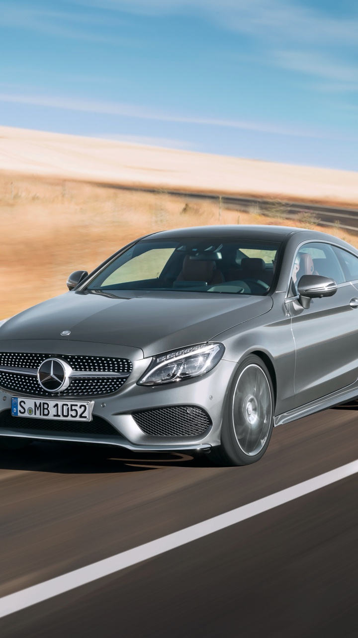 Обои 2017 Мерседес-Бенц-С300-Купе, 2016 Мерседес-Бенц С-Класс, авто, кузов купе, седан в разрешении 720x1280