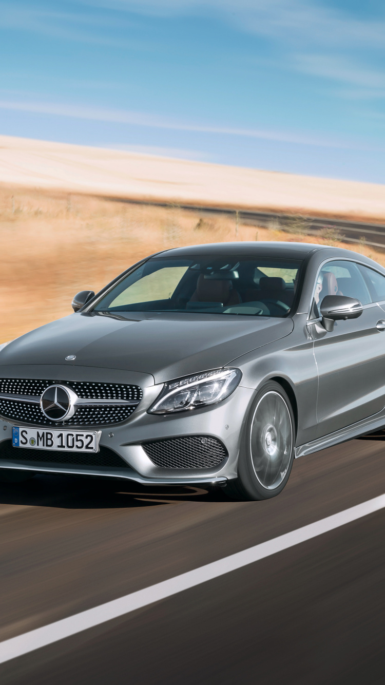 Обои 2017 Мерседес-Бенц-С300-Купе, 2016 Мерседес-Бенц С-Класс, авто, кузов купе, седан в разрешении 750x1334