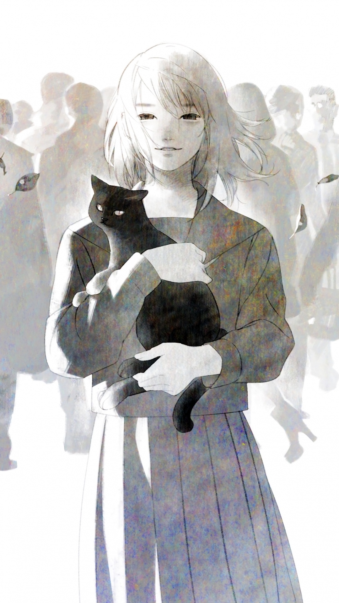 Обои аниме, арт, Девушка кошка, иллюстрация, жест в разрешении 1080x1920