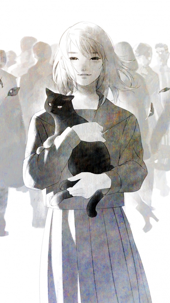 Обои аниме, арт, Девушка кошка, иллюстрация, жест в разрешении 720x1280