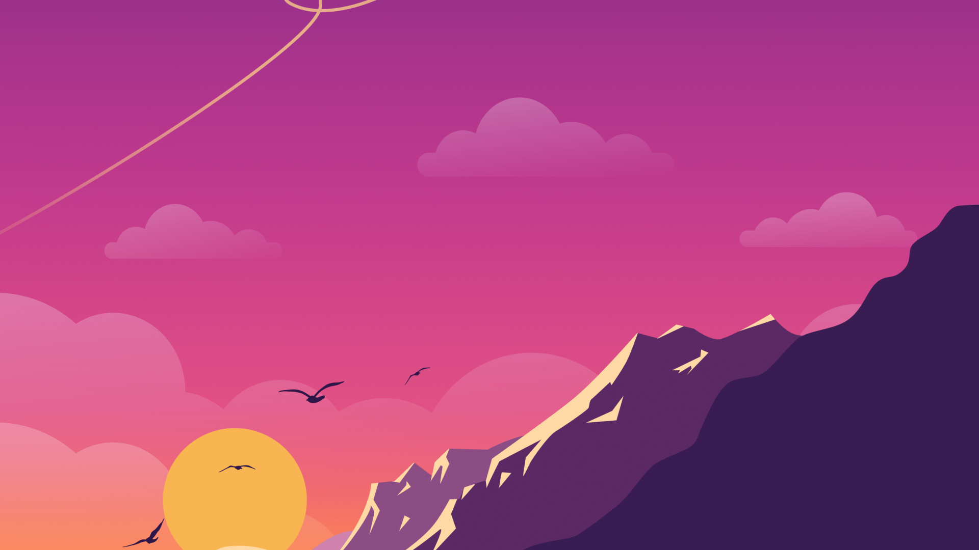 Обои атмосфера, пурпур, облако, природный ландшафт, астрономический объект в разрешении 1920x1080