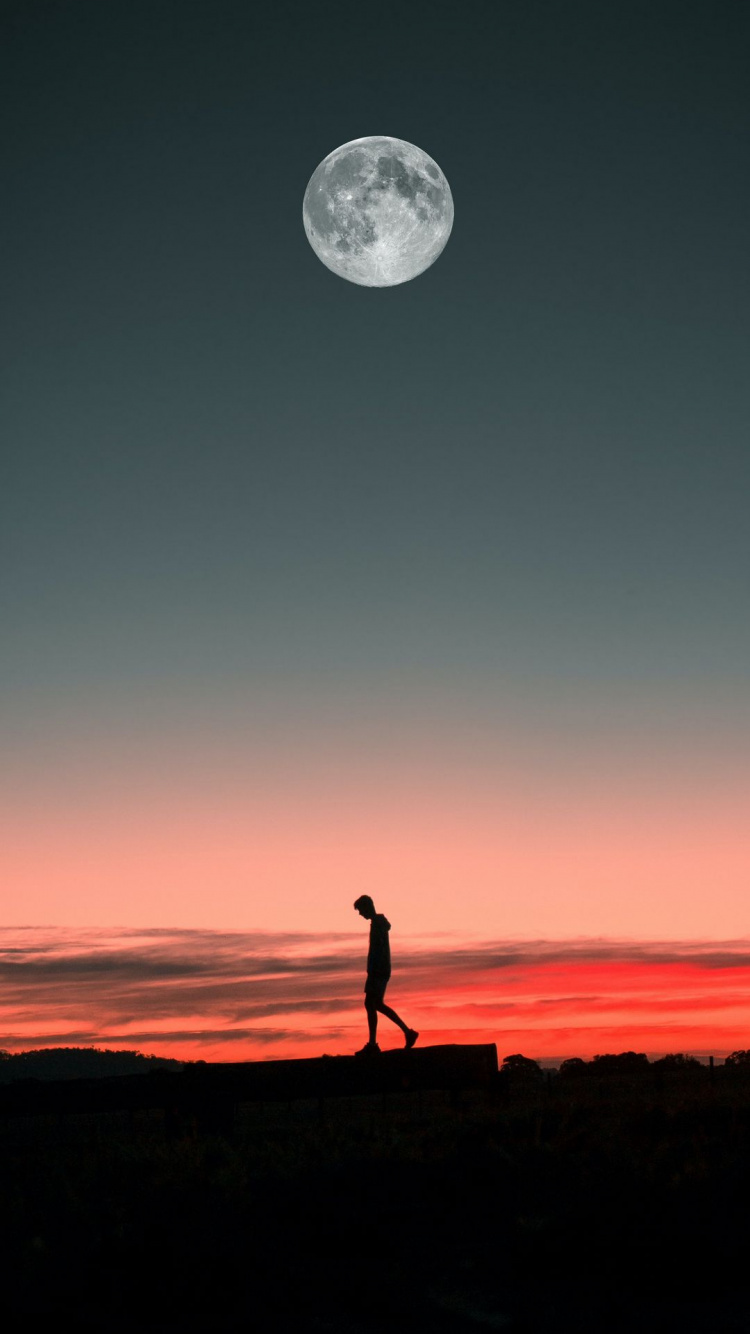 Обои смартфон, телефон, атмосфера, экорегион, луна в разрешении 750x1334