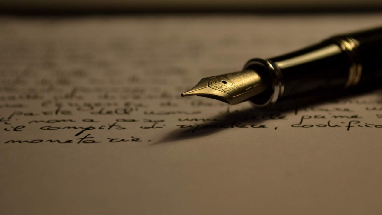 Обои ручка, канцелярские товары, Перьевая ручка, почерк, макросъемка в разрешении 1280x720