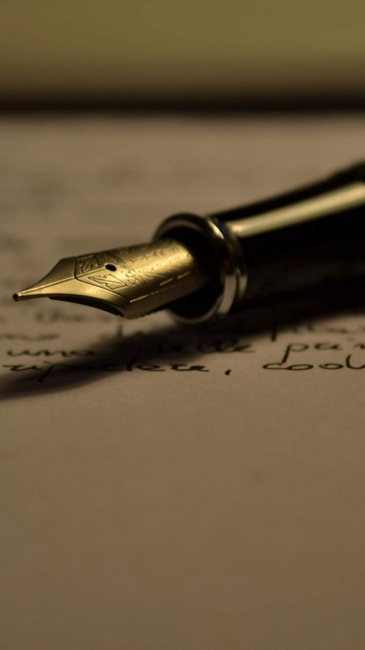 Обои ручка, канцелярские товары, Перьевая ручка, почерк, макросъемка в разрешении 750x1334