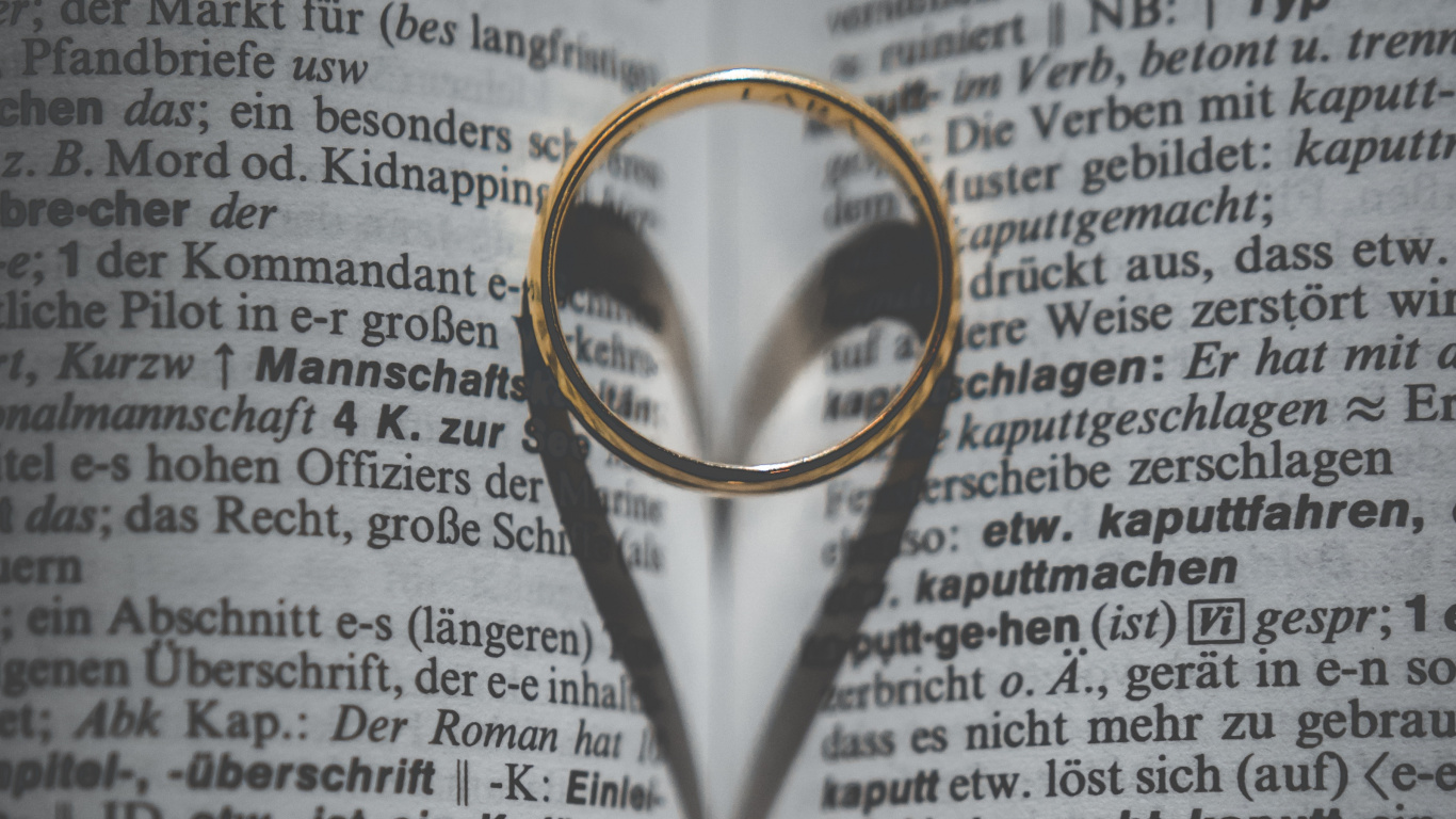 Обои кольцо, обручальное кольцо, свадьба, текст, брак в разрешении 1366x768