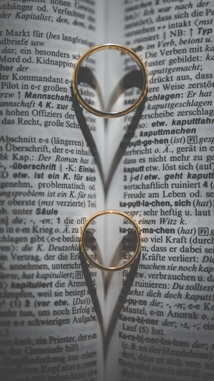 Обои кольцо, обручальное кольцо, свадьба, текст, брак в разрешении 750x1334