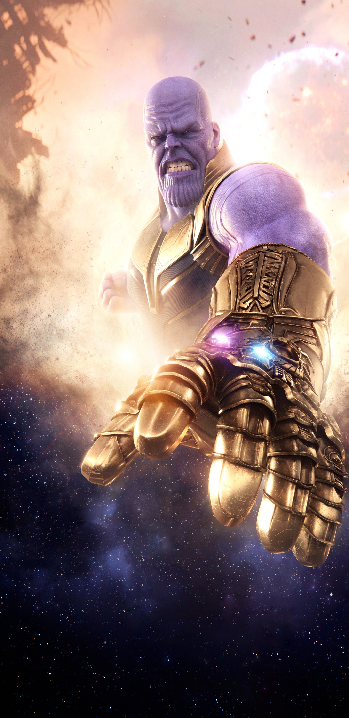 Обои атмосфера, Супермен, шлем, арт, живопись в разрешении 1440x2960