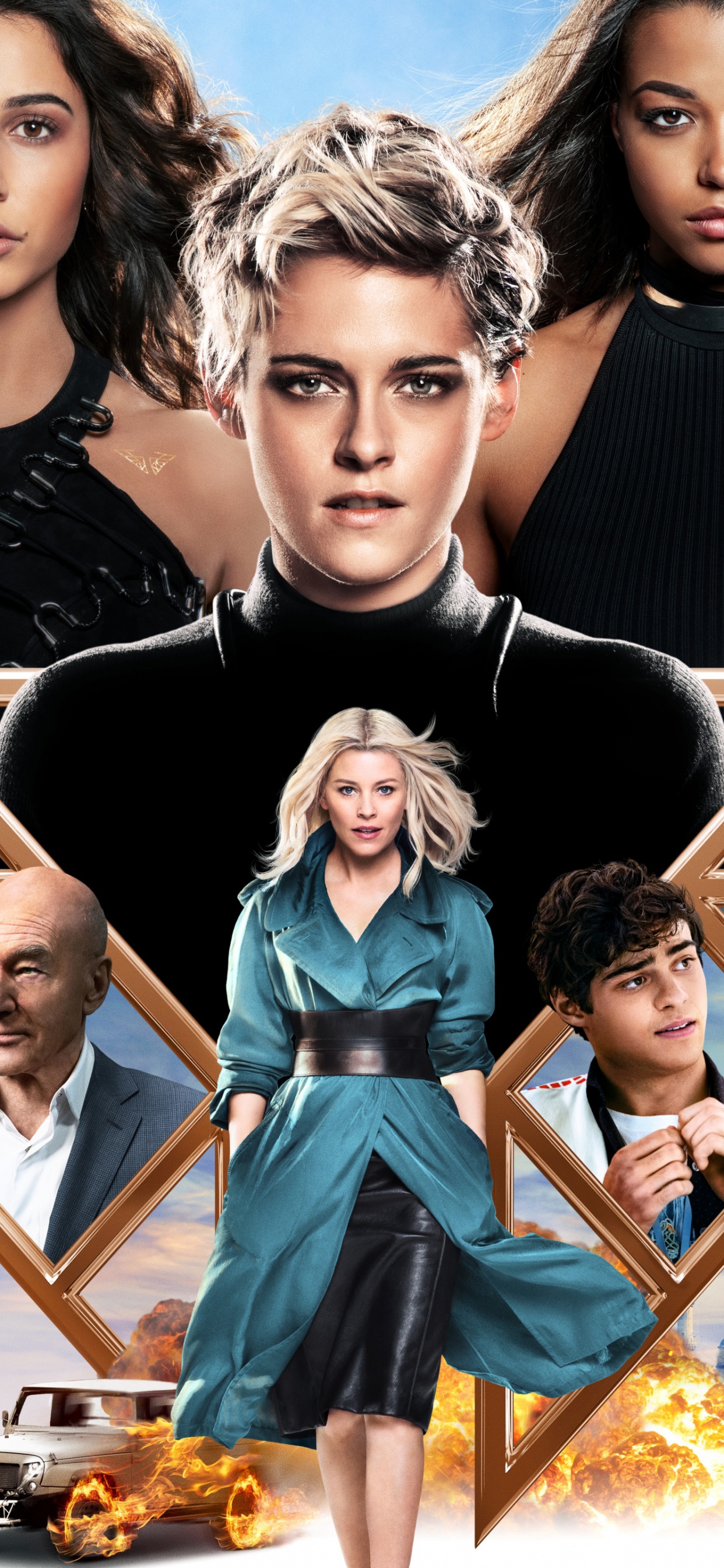 Обои ангелы чарлис, Элизабет Бэнкс, Кристен Стюарт, Наоми Скотт, Ангелы Чарли в разрешении 1242x2688