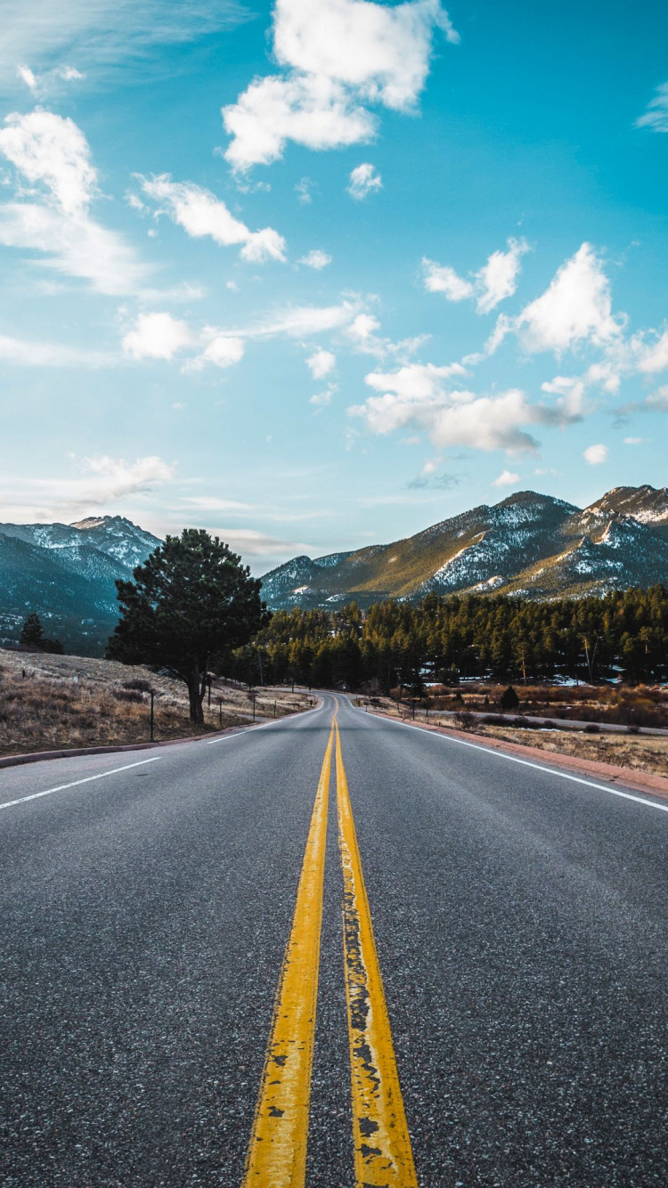 Обои природа, гора, дорога, дорожное путешествие, горный хребет в разрешении 750x1334