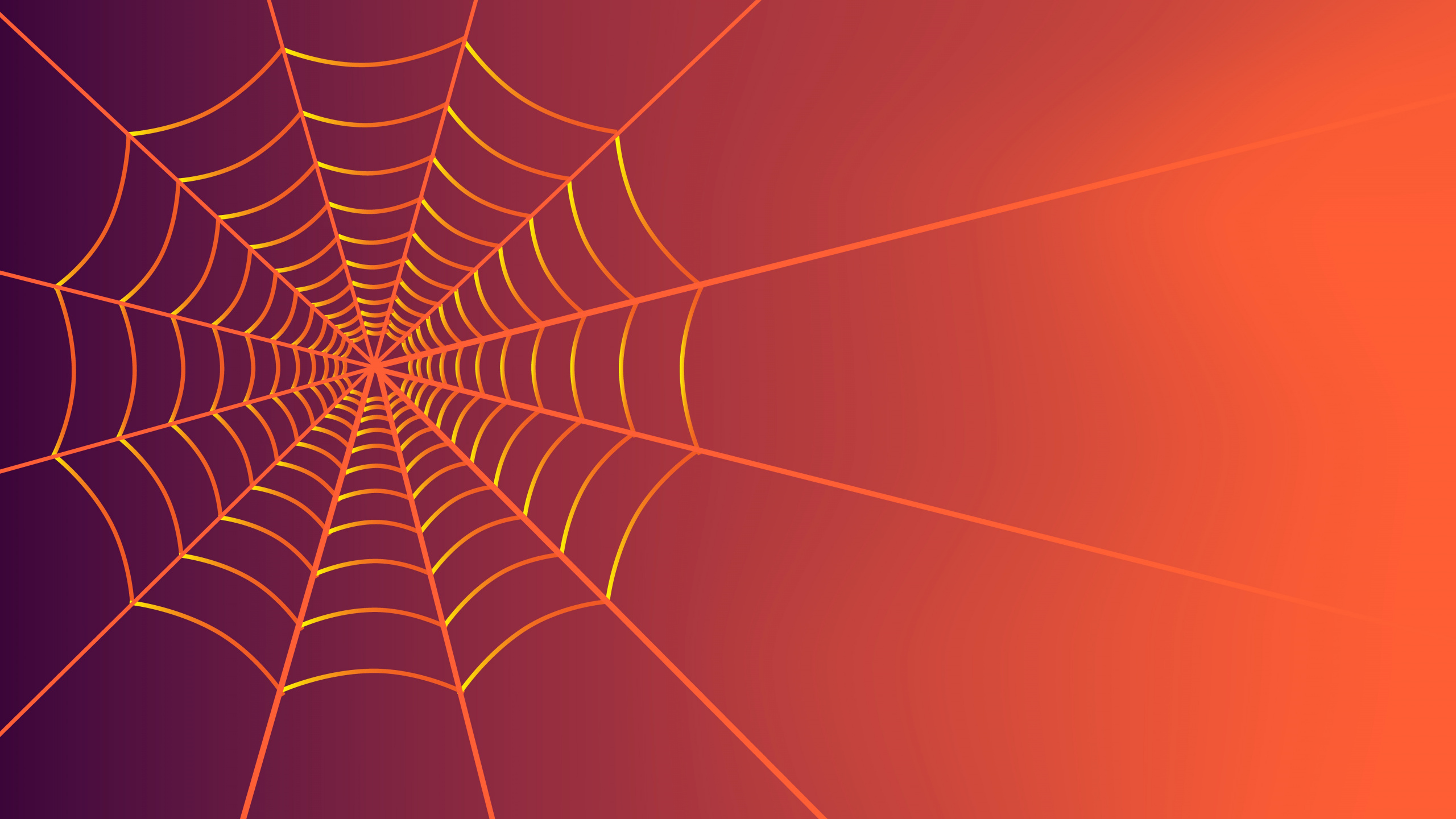 Обои паук, паутина, иллюстрация, векторная графика, Апельсин в разрешении 2560x1440