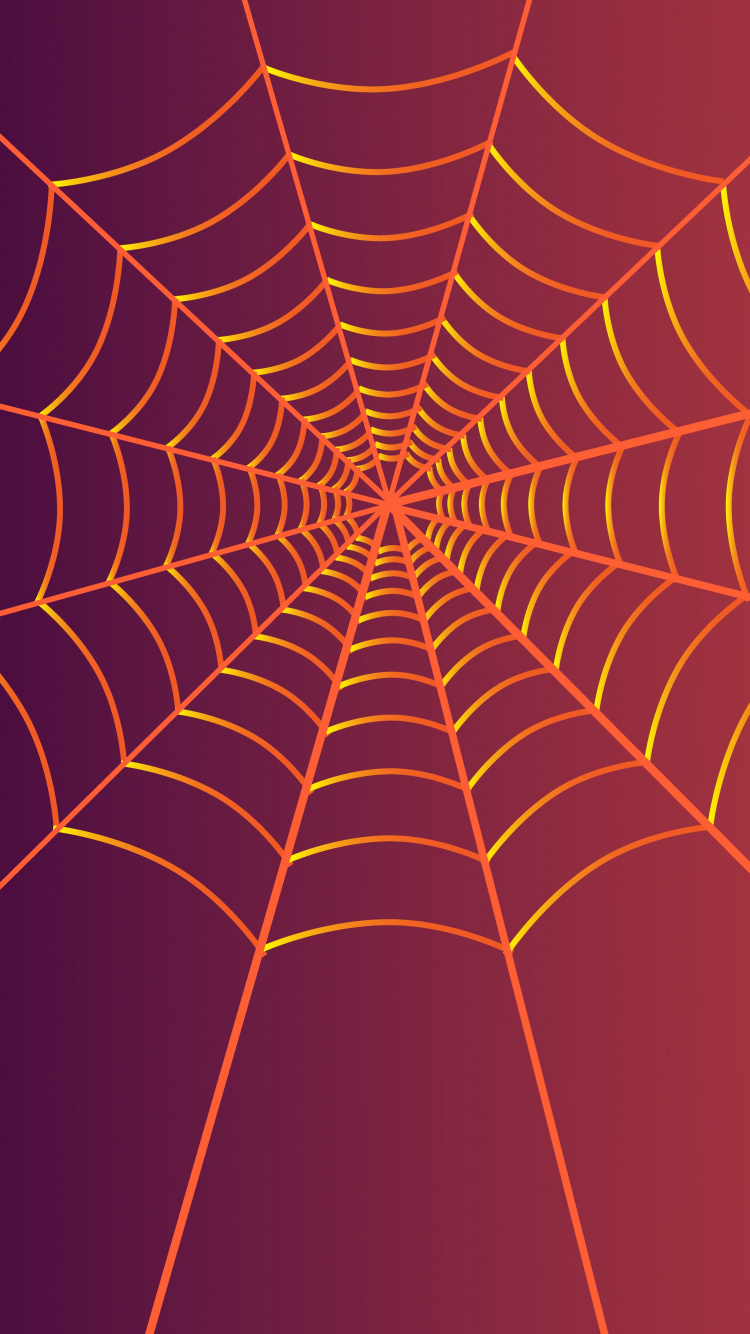 Обои паук, паутина, иллюстрация, векторная графика, Апельсин в разрешении 750x1334