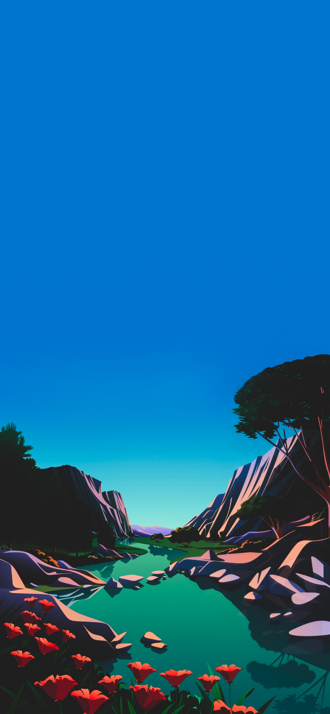 Обои macbook, Операционная система, linux, синий, лазурный в разрешении 1125x2436