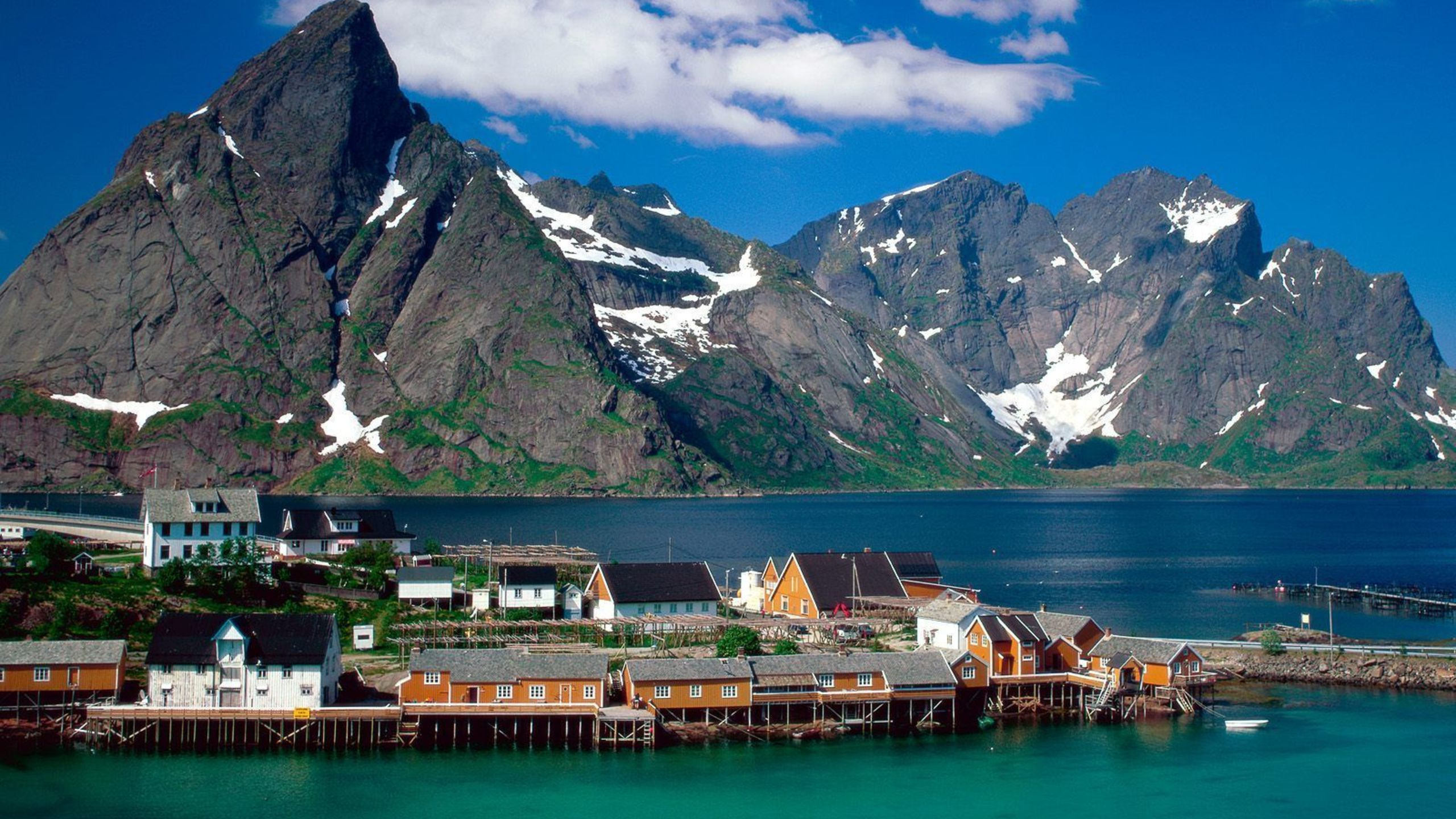 Обои Лофотен, гора, природа, горный хребет, пейзажи гор в разрешении 2560x1440