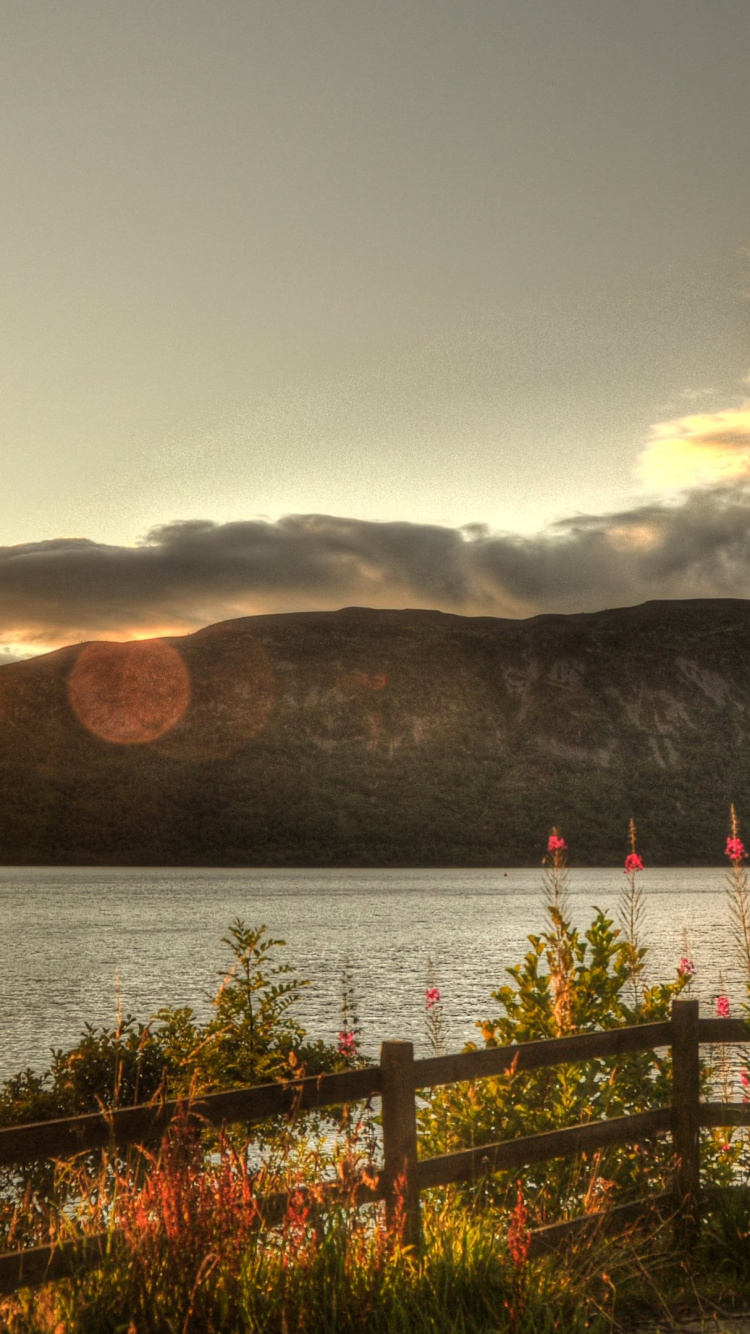 Обои Лох-Несс, облако, природа, вода, закат в разрешении 750x1334