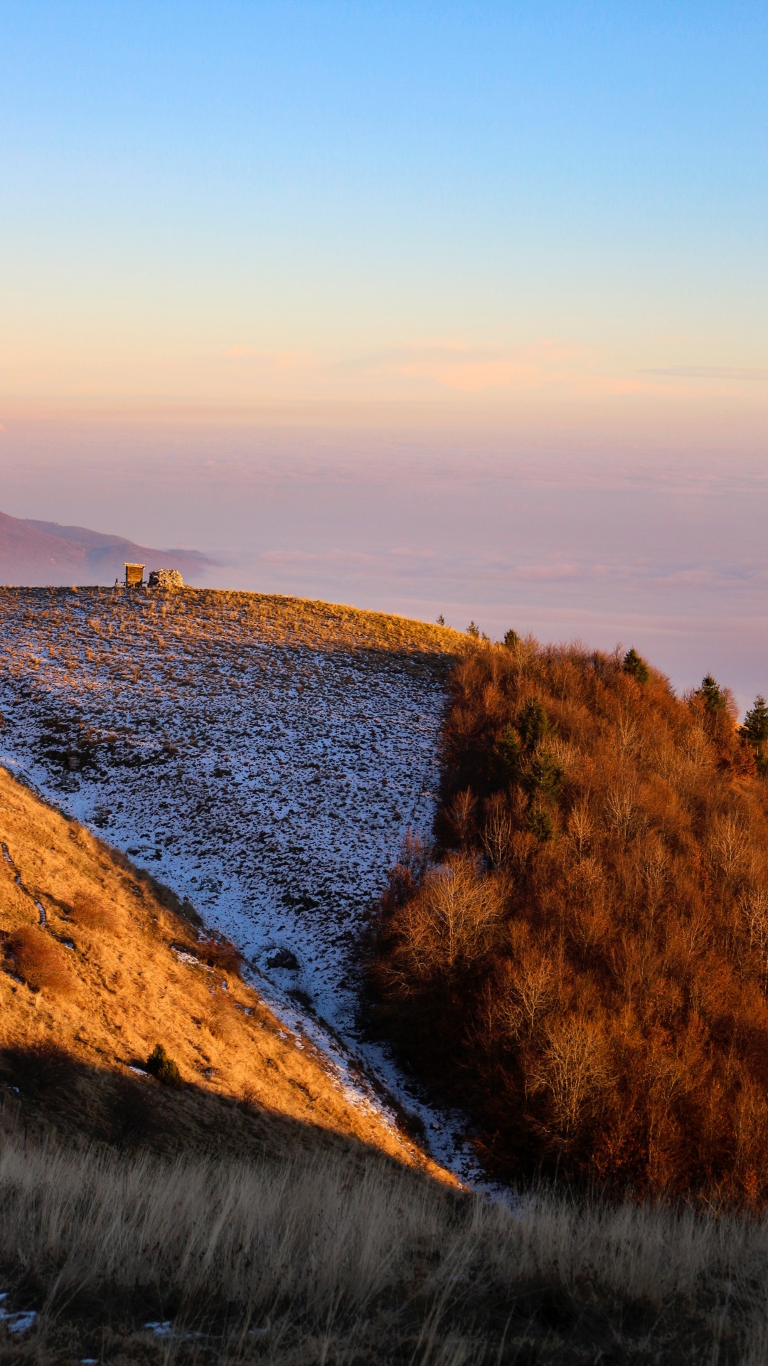 Обои море, горизонт, вода, закат, вечер в разрешении 1080x1920