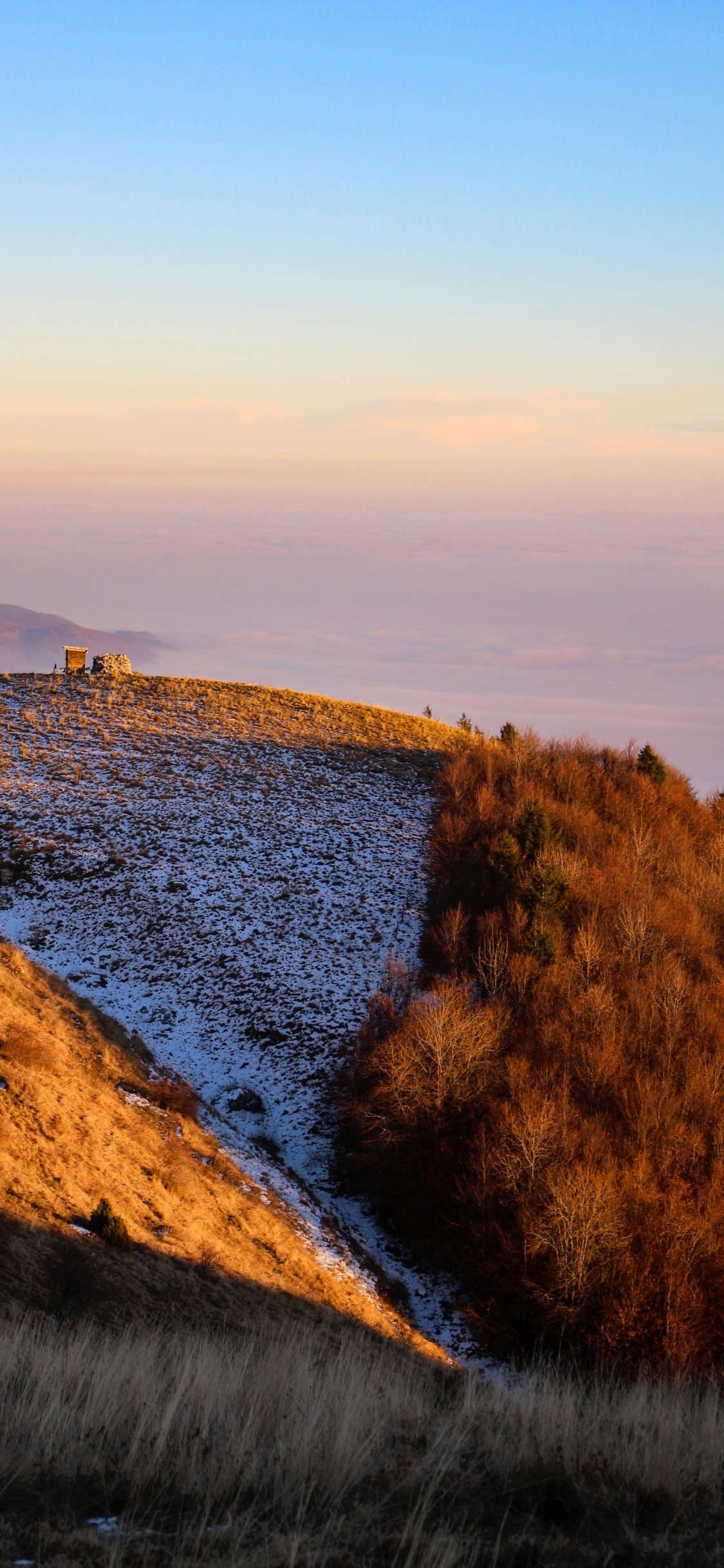 Обои море, горизонт, вода, закат, вечер в разрешении 1125x2436