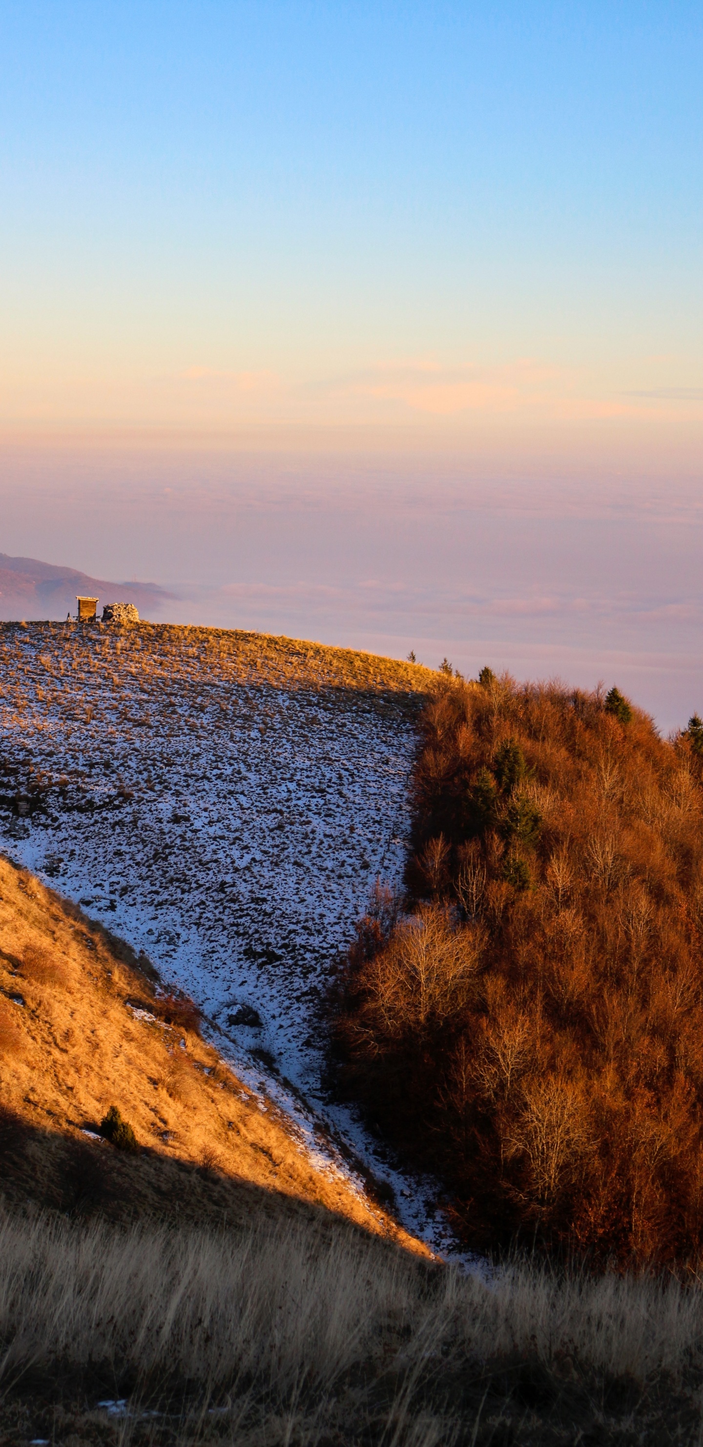 Обои море, горизонт, вода, закат, вечер в разрешении 1440x2960
