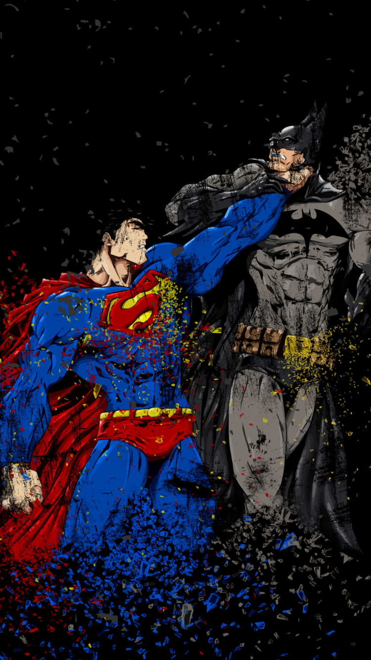 Обои Супермен, Бэтмен, супергерой, Логотип супермена, космос в разрешении 750x1334