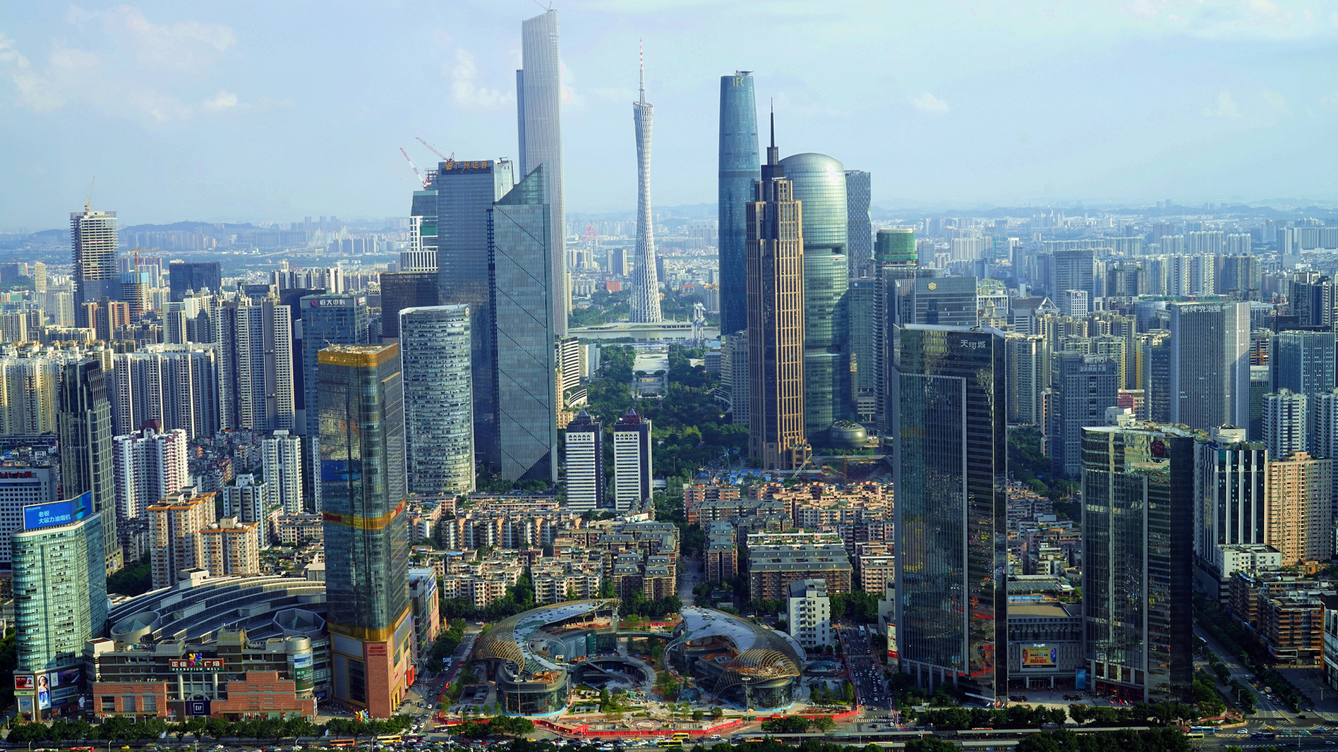 Обои Гуанчжоу, Шанхай, городской пейзаж, городской район, город в разрешении 1920x1080