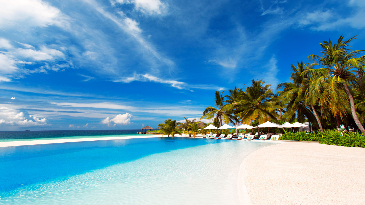 Обои Велассару Мальдивы, прибежище, путешествие, отпуск, пляж в разрешении 1280x720