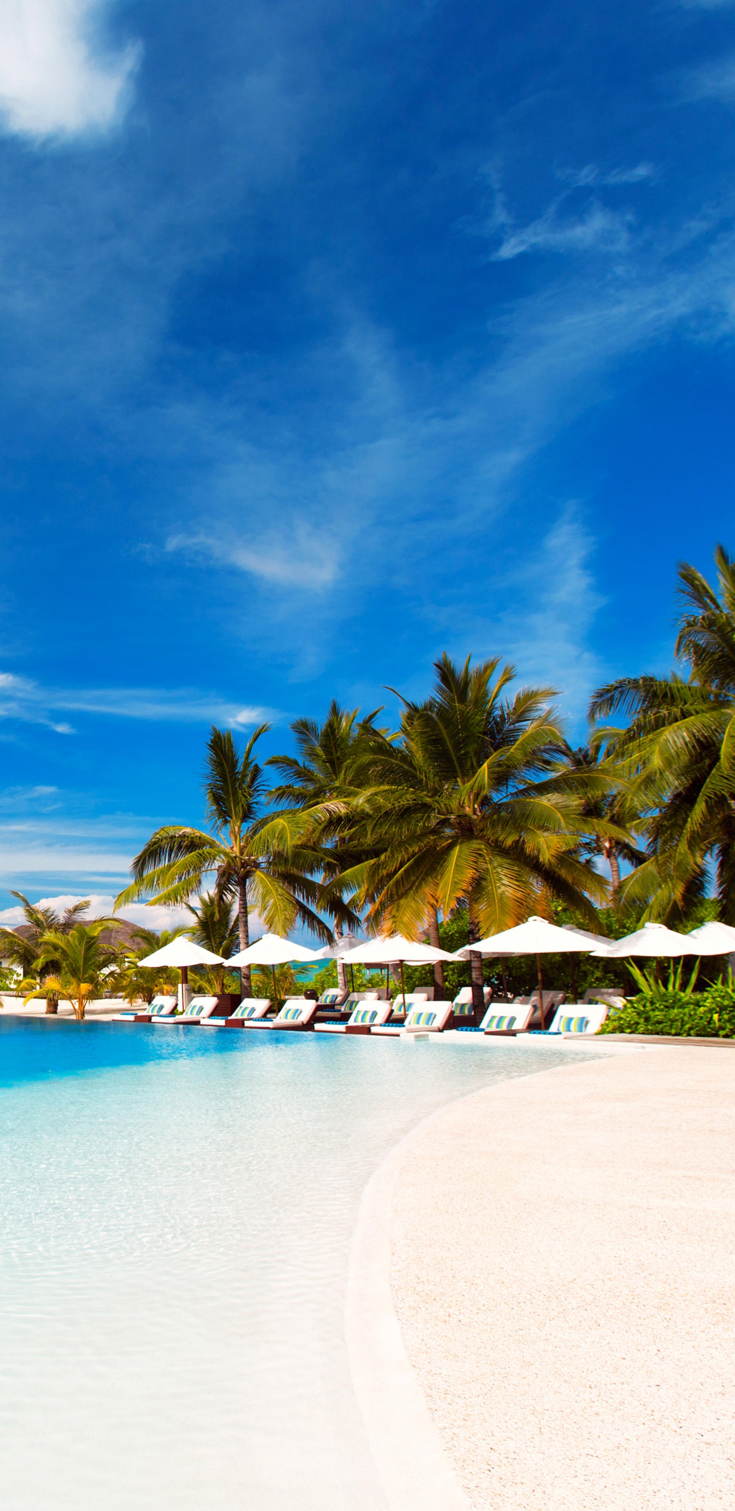 Обои Велассару Мальдивы, прибежище, путешествие, отпуск, пляж в разрешении 1440x2960