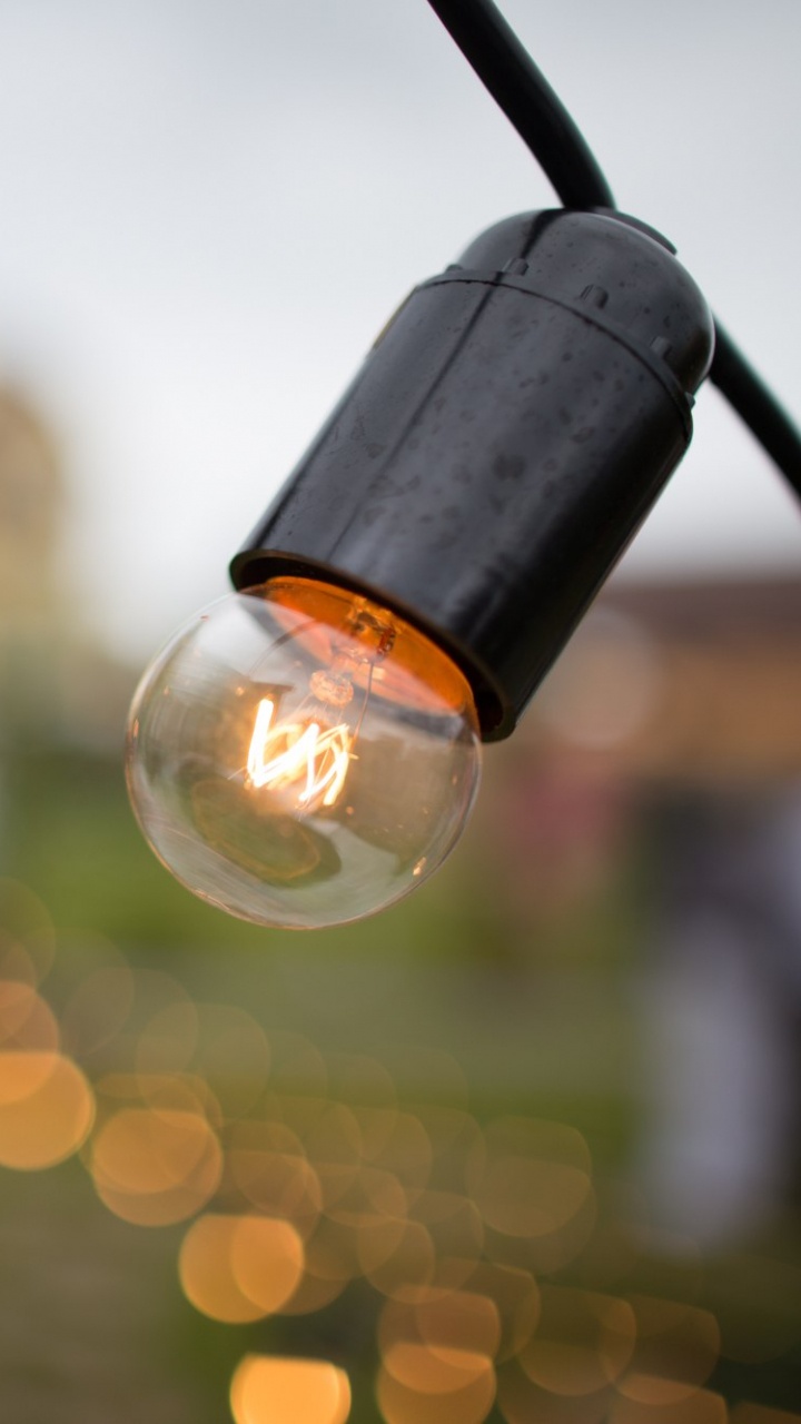 Обои гирлянда, Лампа накаливания, уличный фонарь, Лампа, свет в разрешении 720x1280