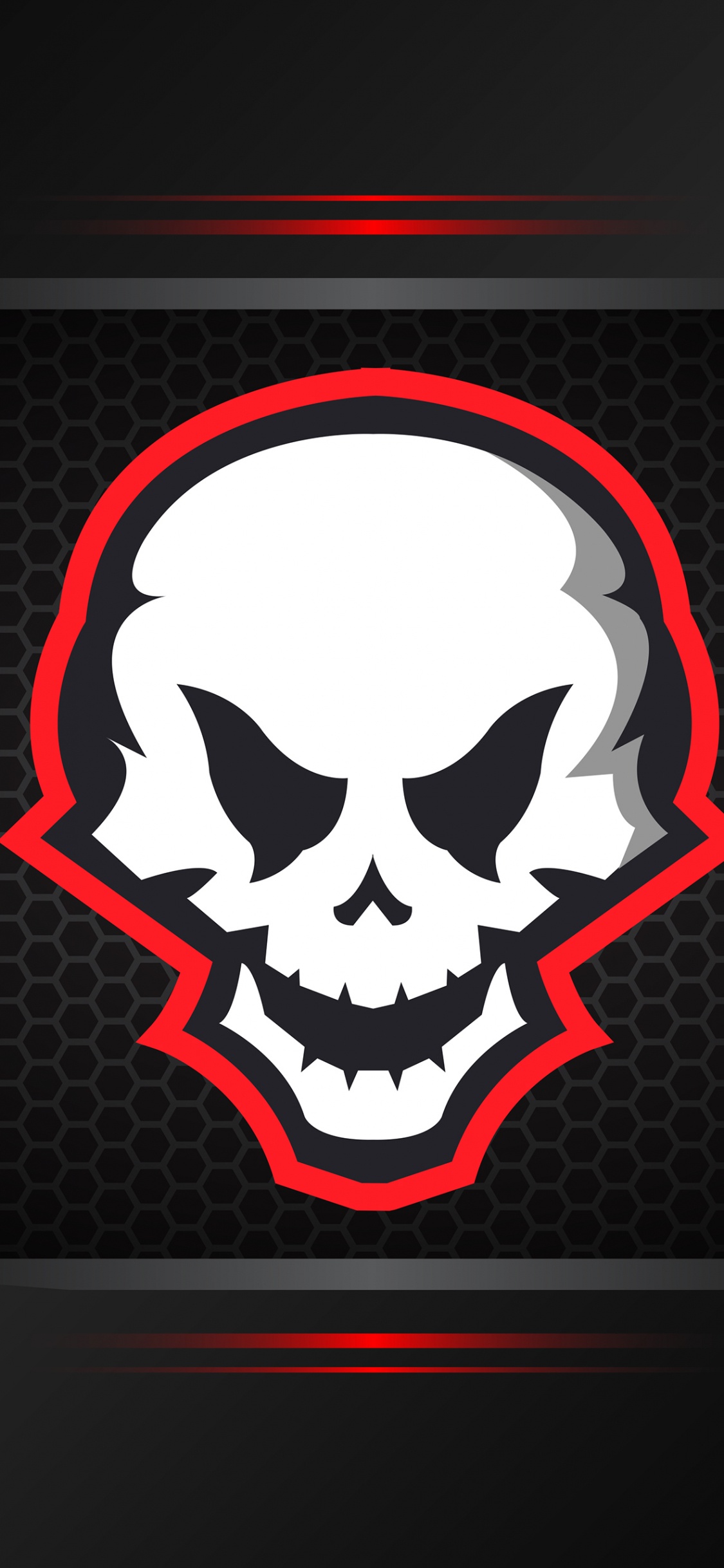 Обои красный цвет, эмблема, иллюстрация, геймер, лого в разрешении 1125x2436