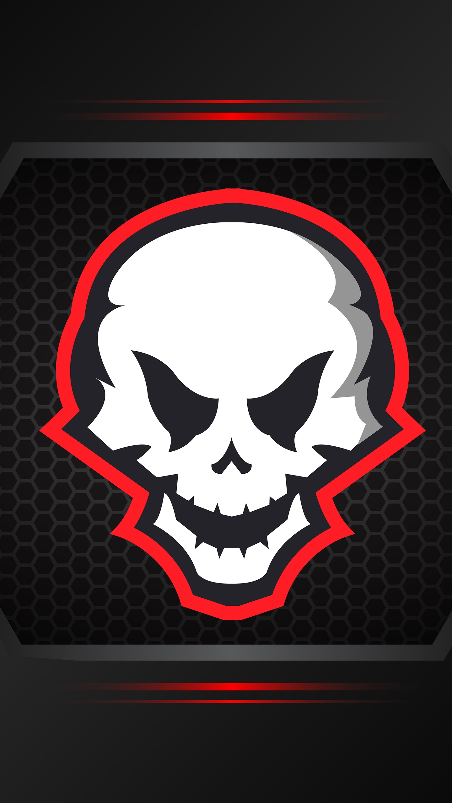 Обои красный цвет, эмблема, иллюстрация, геймер, лого в разрешении 1440x2560