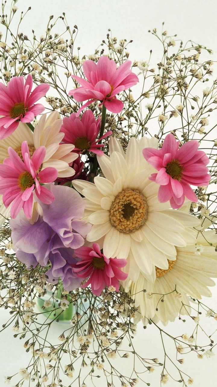 Обои цветочный букет, флористики, срезанные цветы, цветочный дизайн, флористика в разрешении 720x1280