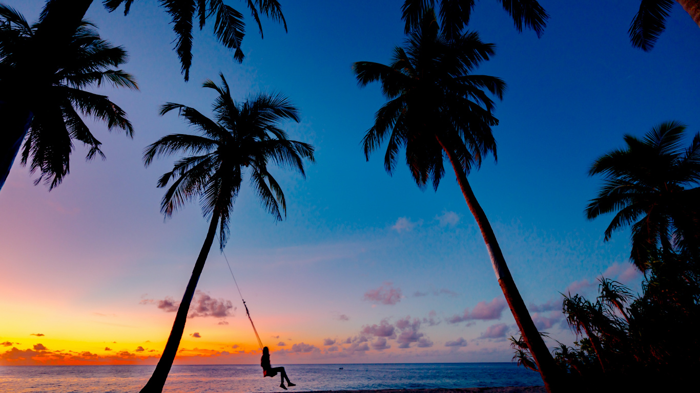 Обои облако, вода, растение, свет, природа в разрешении 1366x768