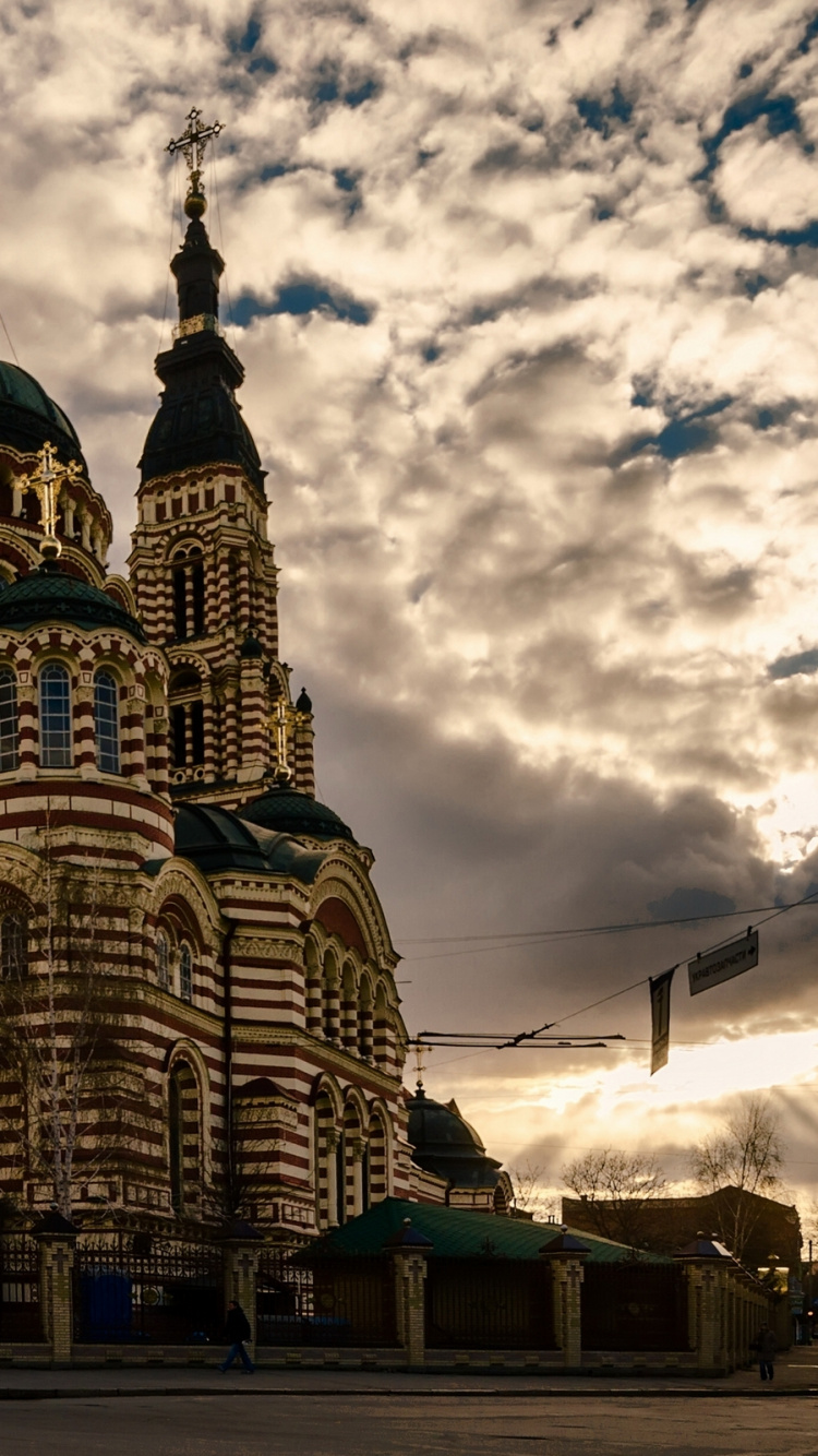 Обои собор, ориентир, здание, город, метрополия в разрешении 750x1334