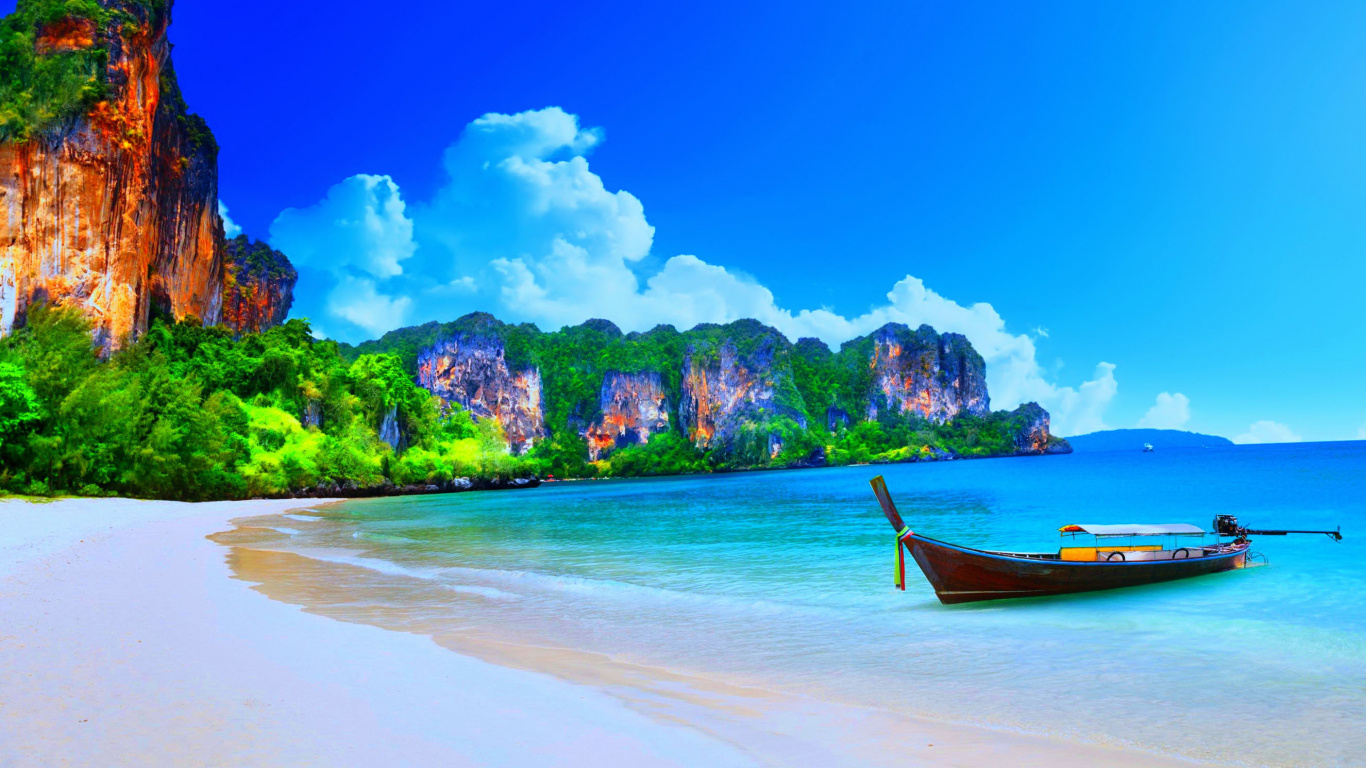 Обои природа, вода, тропическая зона, море, побережье в разрешении 1366x768