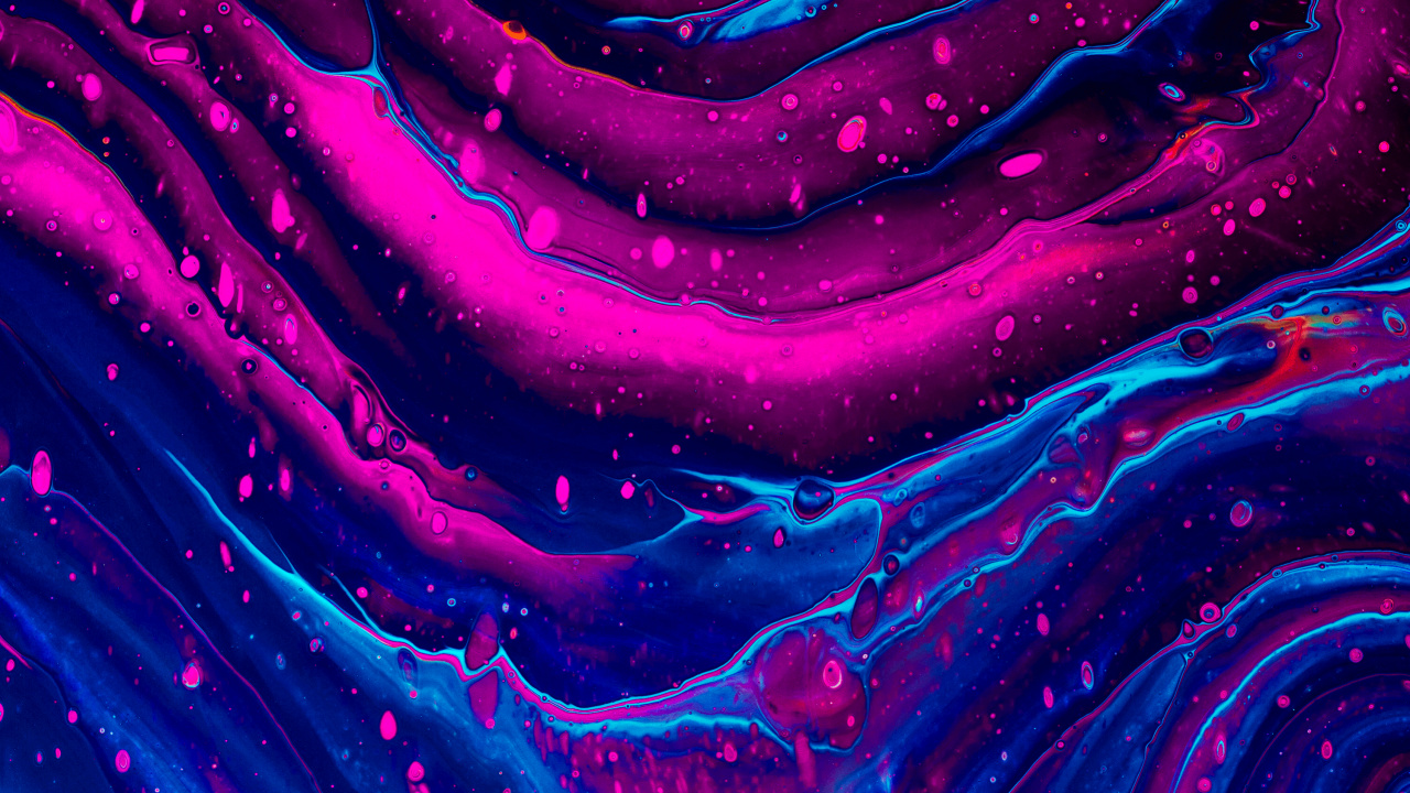 Обои абстрактное искусство, синий, красочность, пурпур, жидкий в разрешении 1280x720