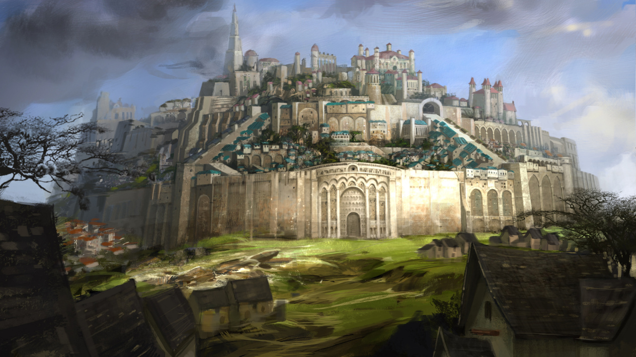 Обои Гильдия войны 2, фэнтези, здание, средневековая архитектура, замок в разрешении 1280x720