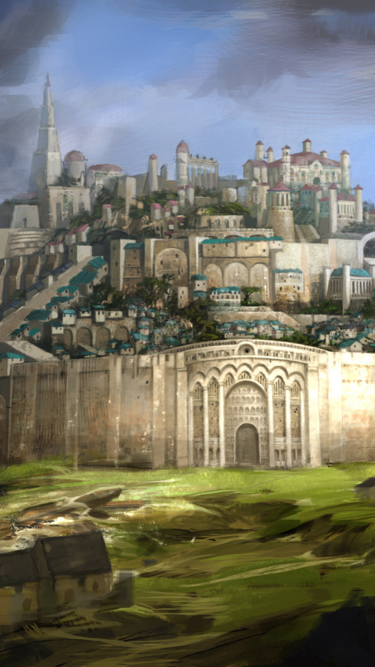 Обои Гильдия войны 2, фэнтези, здание, средневековая архитектура, замок в разрешении 750x1334