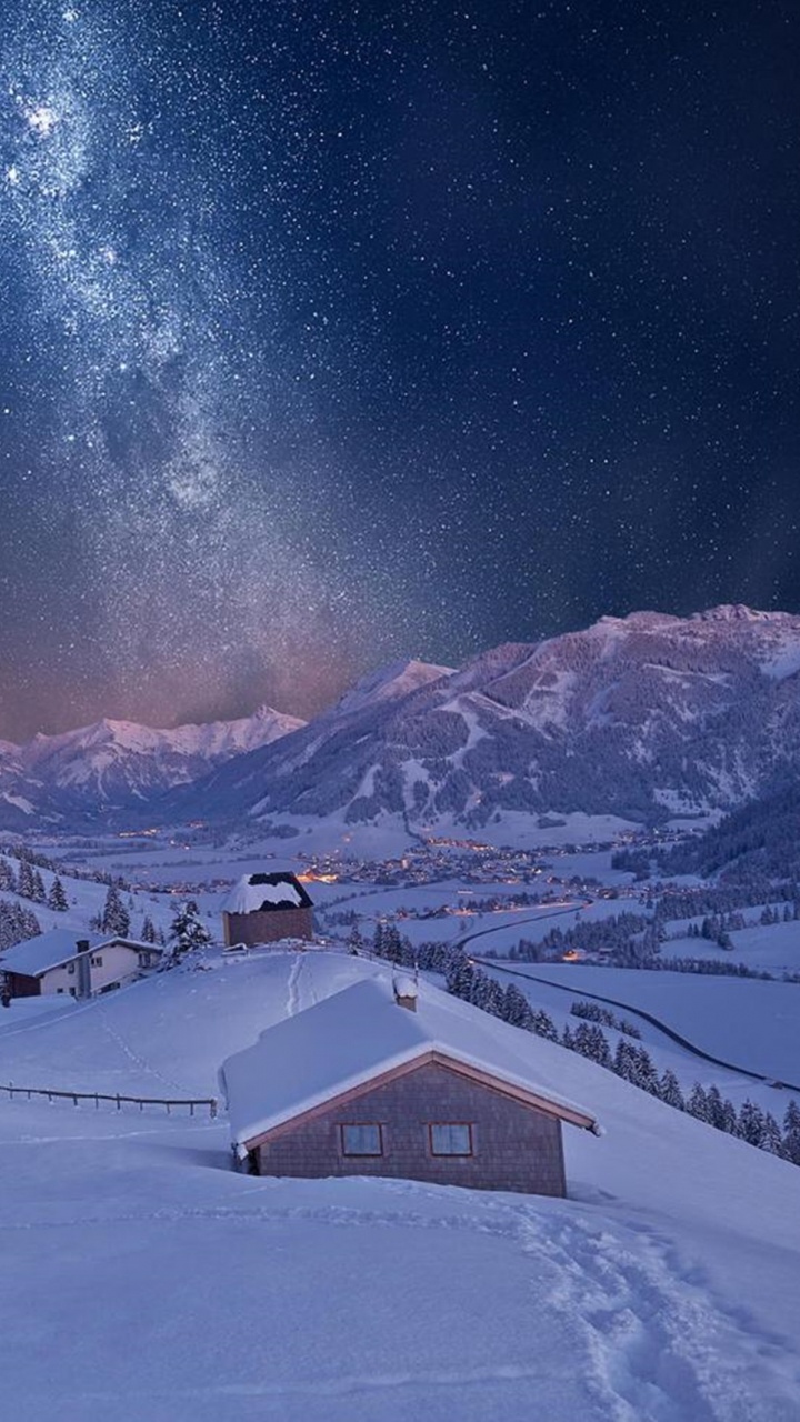 Обои зима, снег, горный рельеф, гора, горный хребет в разрешении 720x1280