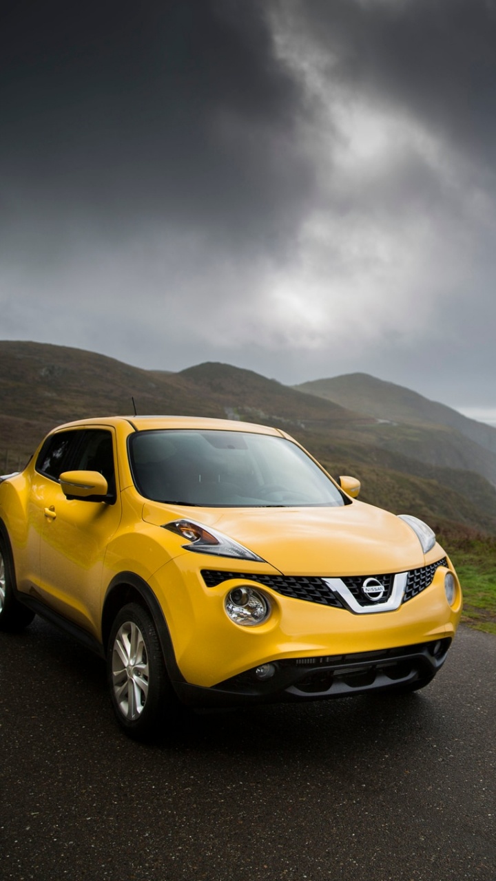 Обои nissan juke, авто, Ниссан, кроссовер, желтый в разрешении 720x1280