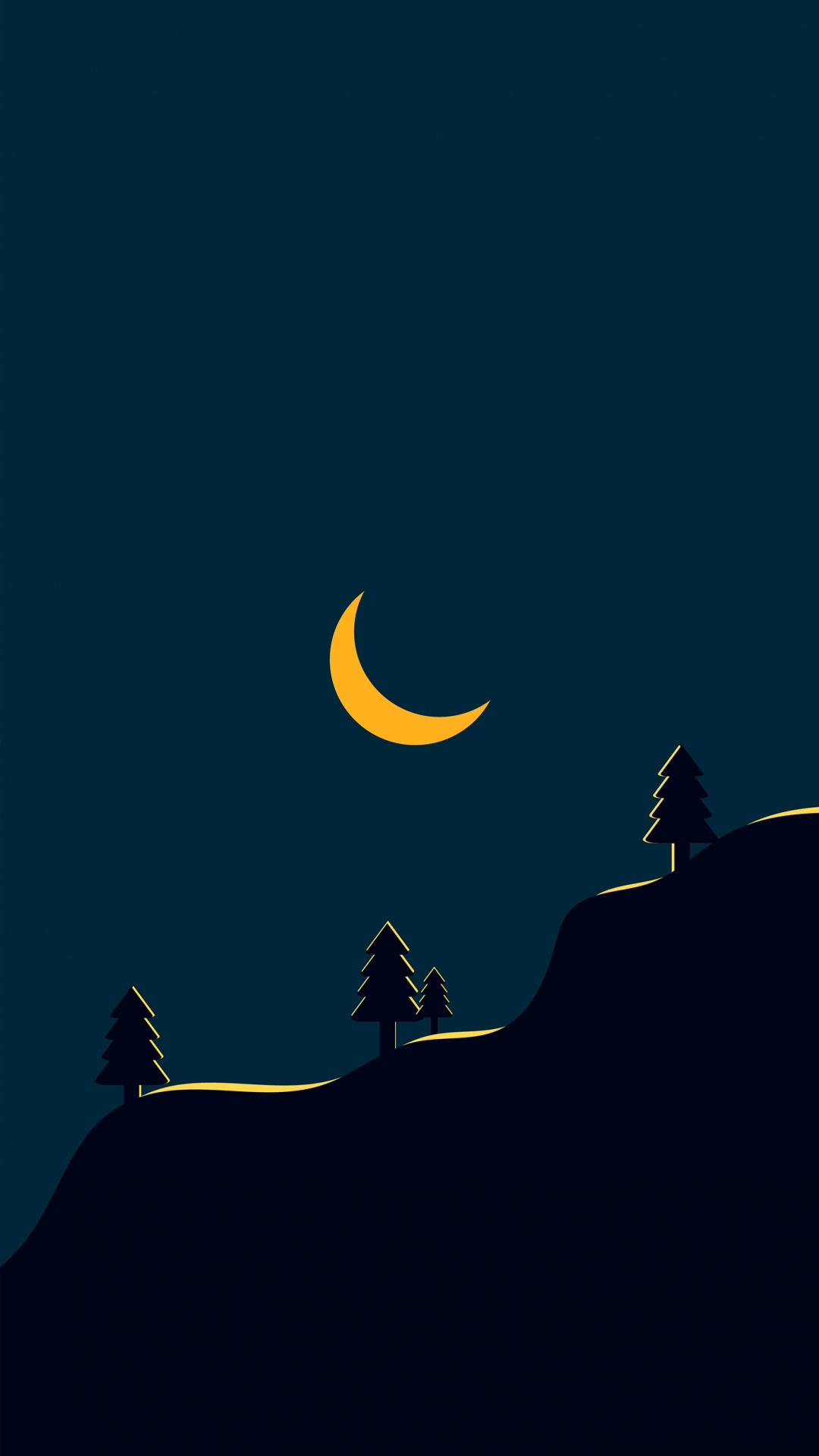 Обои минимализм, природа, астрономический объект, полумесяц, небесное явление в разрешении 1080x1920