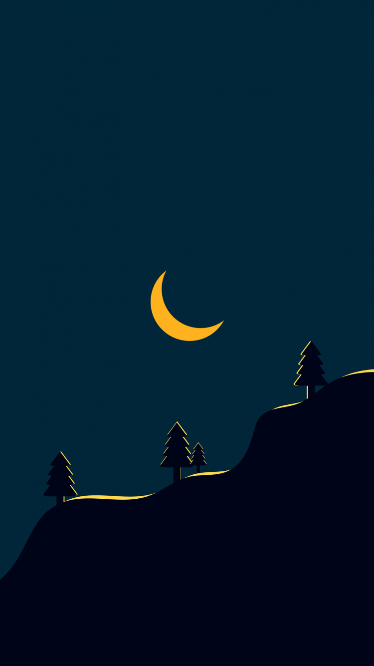 Обои минимализм, природа, астрономический объект, полумесяц, небесное явление в разрешении 750x1334